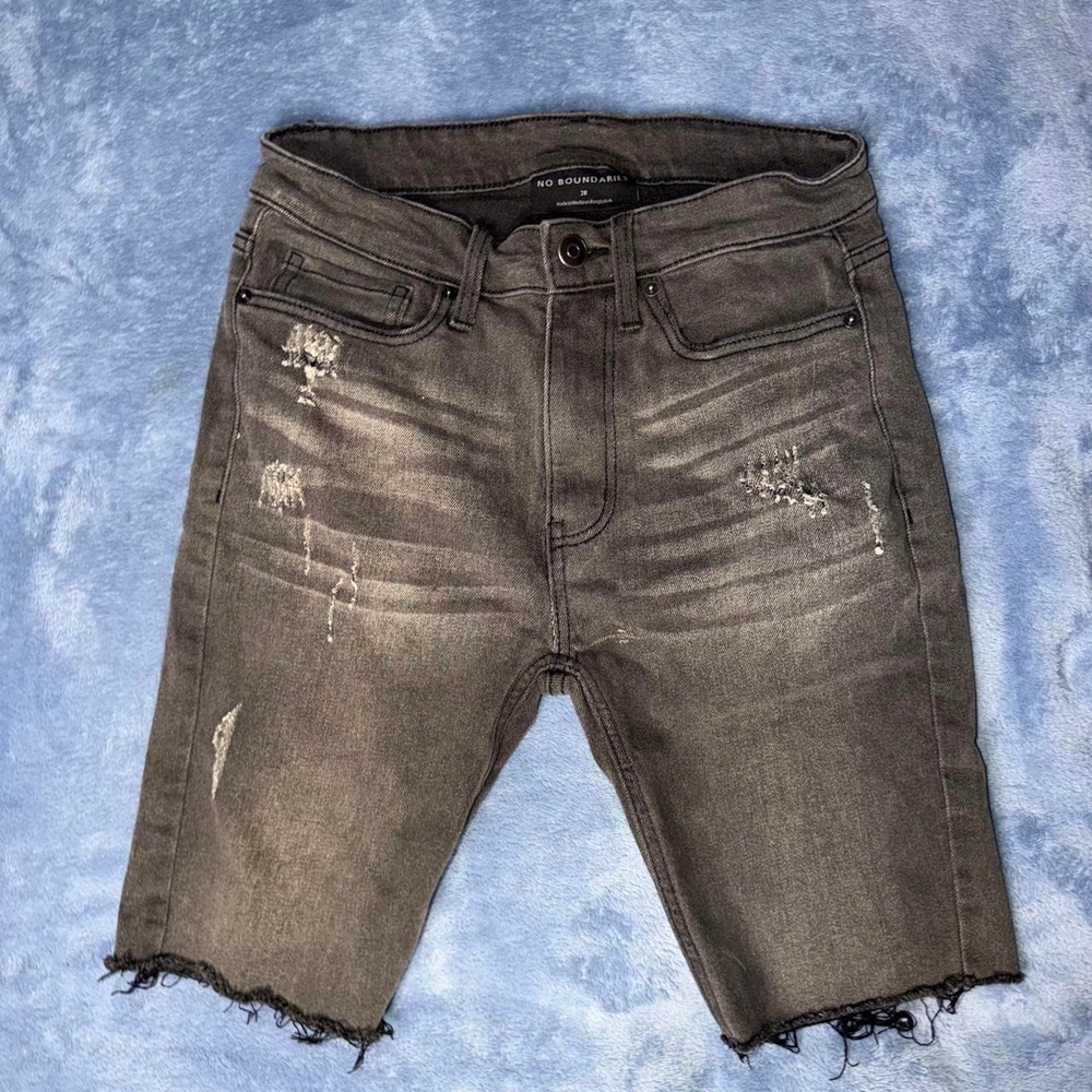 No Boundaries black & gray denim shorts men size 28